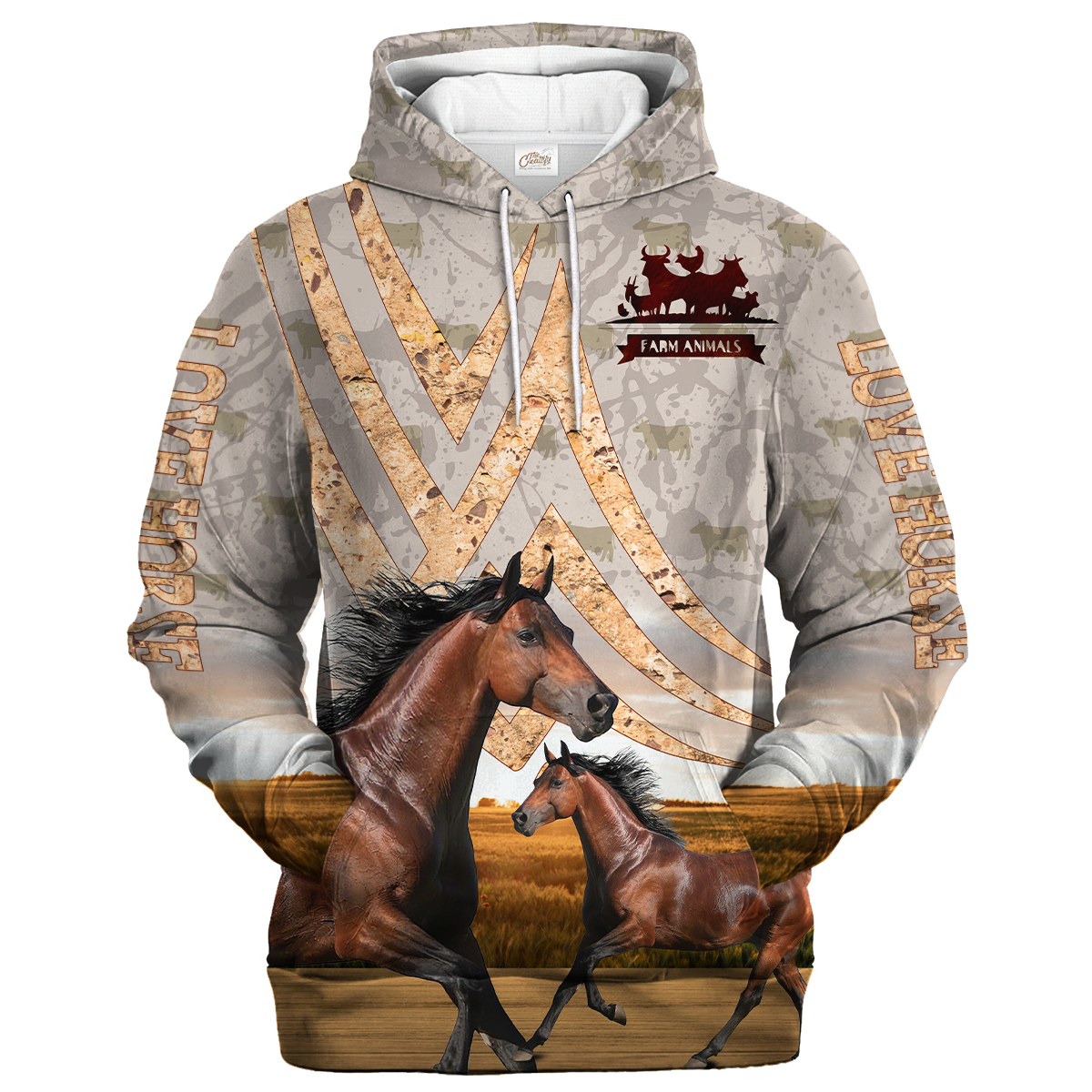 Horse On A Stone Background Hoodie/ Horse Hoodie/ Horse Lover Gift