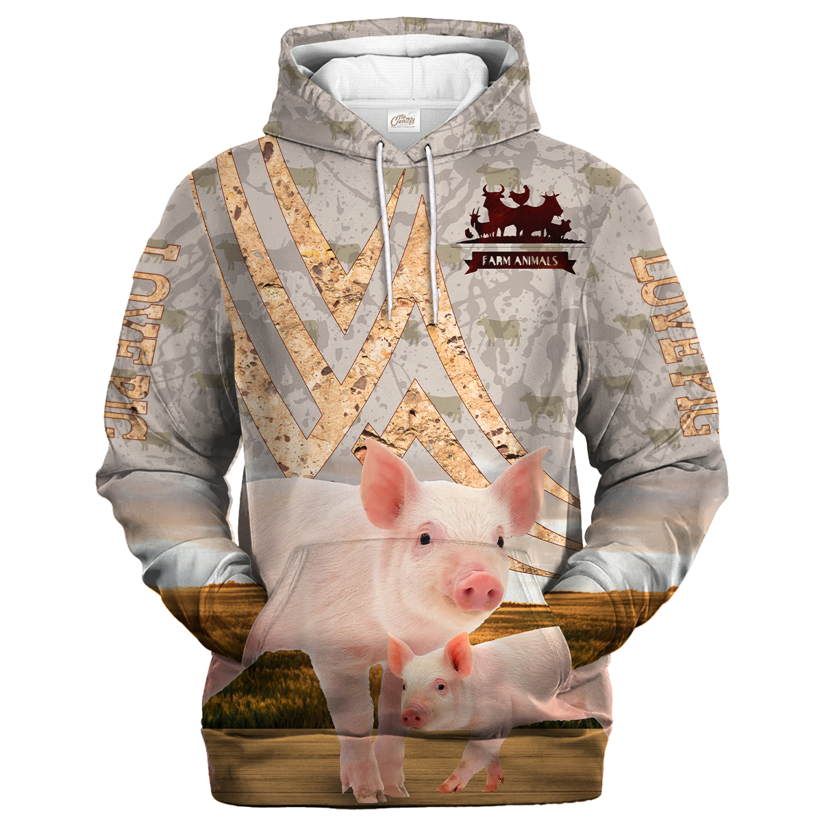 Pig On A Stone Background Hoodie