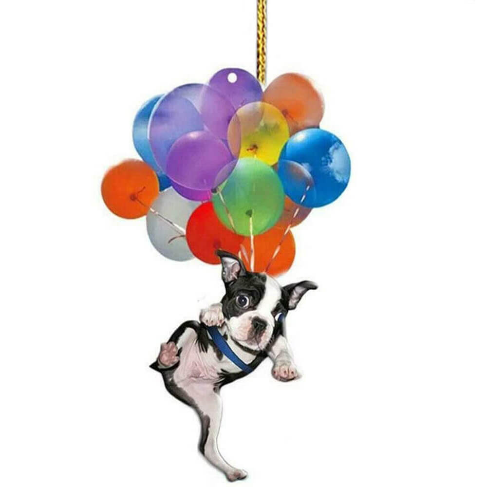 Boston Terrier Dog Fly With Bubbles Car Hanging Ornament Dog Ornament Coolspod
