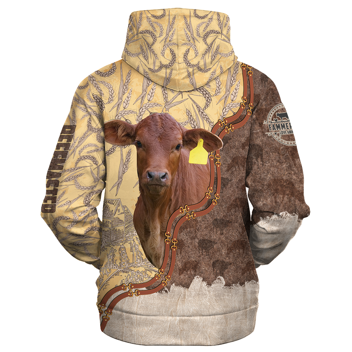Beefmaster Lovers In Barley Pattern Hoodie/ Animal Hoodie 3D Print