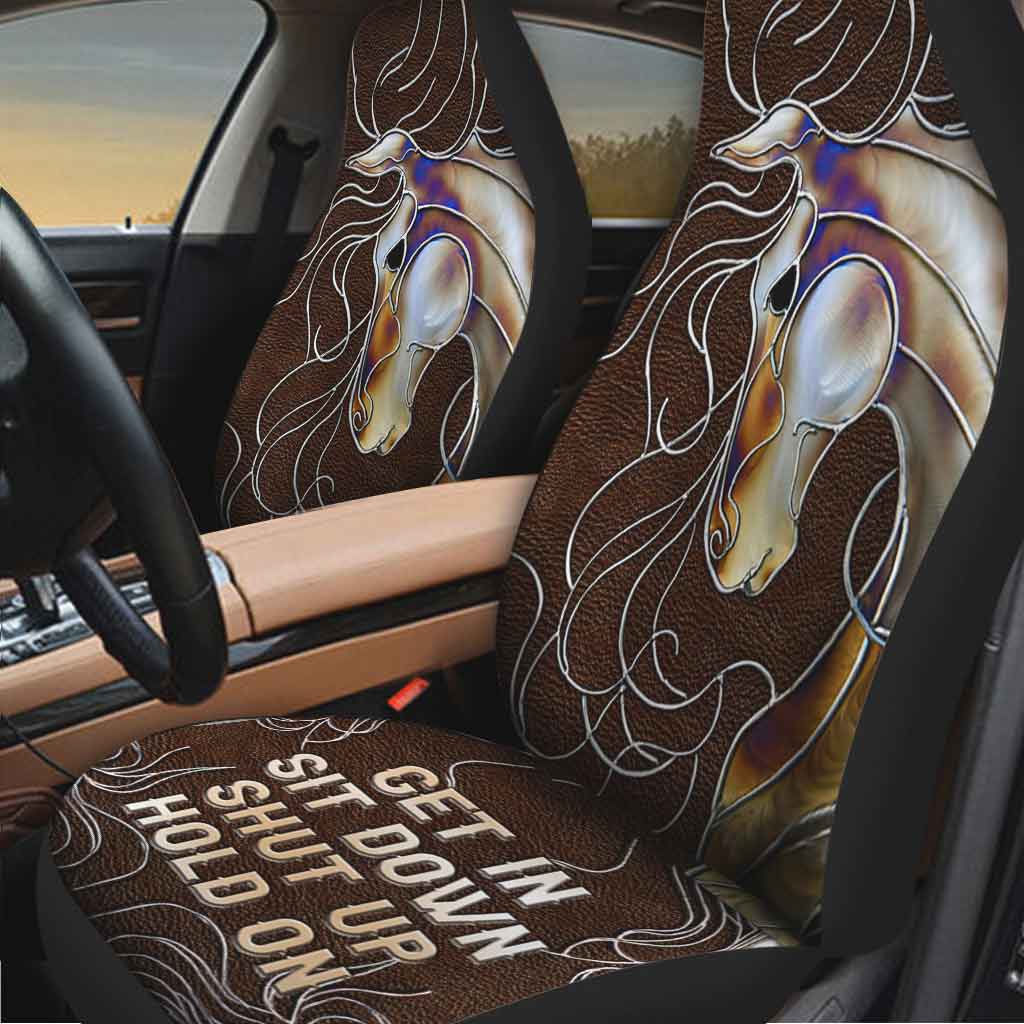 3D All Over Printed Front Car Seat Covers/ Get In Sit Down Shut Up Hold On/ Horse Seat Covers For Car