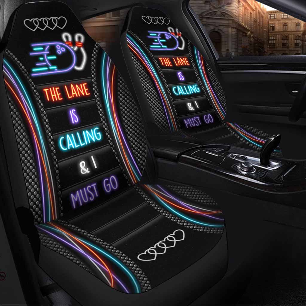 Cute 3DBbowling on Car Seat Cover/ The Lane Is Calling Bowling Seat Covers For Auto Car