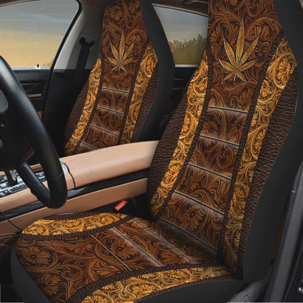 Cool Weed Front Car Seat Cover Let