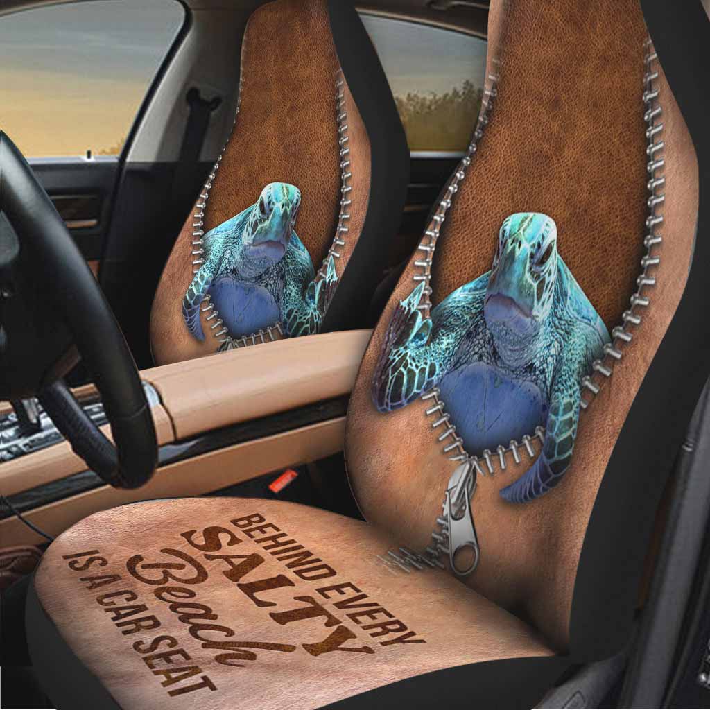 Front Car Seat Cover For Turtle Lovers/ Behind Every Salty Beach/ Turtle Seat Covers For Auto Car
