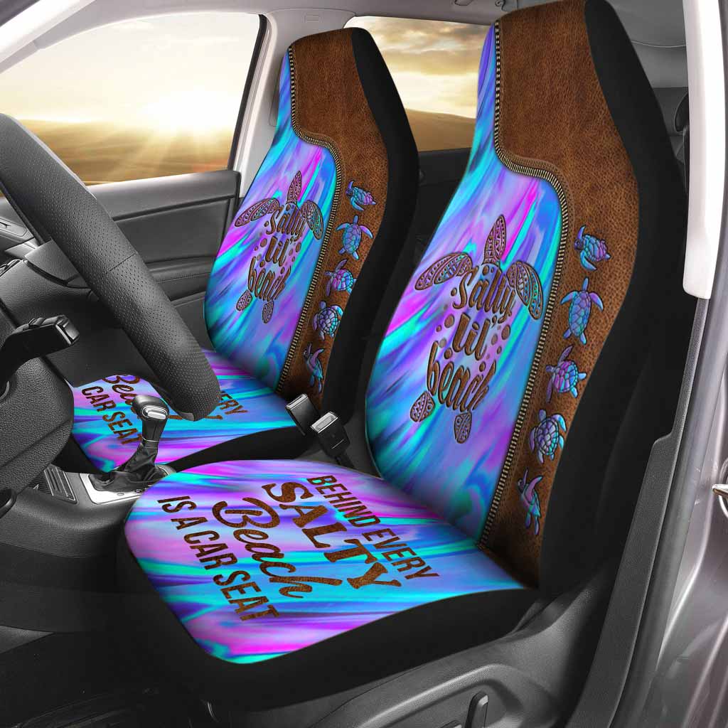 Turtle Car Seat Protectors Behind Every Salty Beach/ Turtle Seat Covers With Leather Pattern Print
