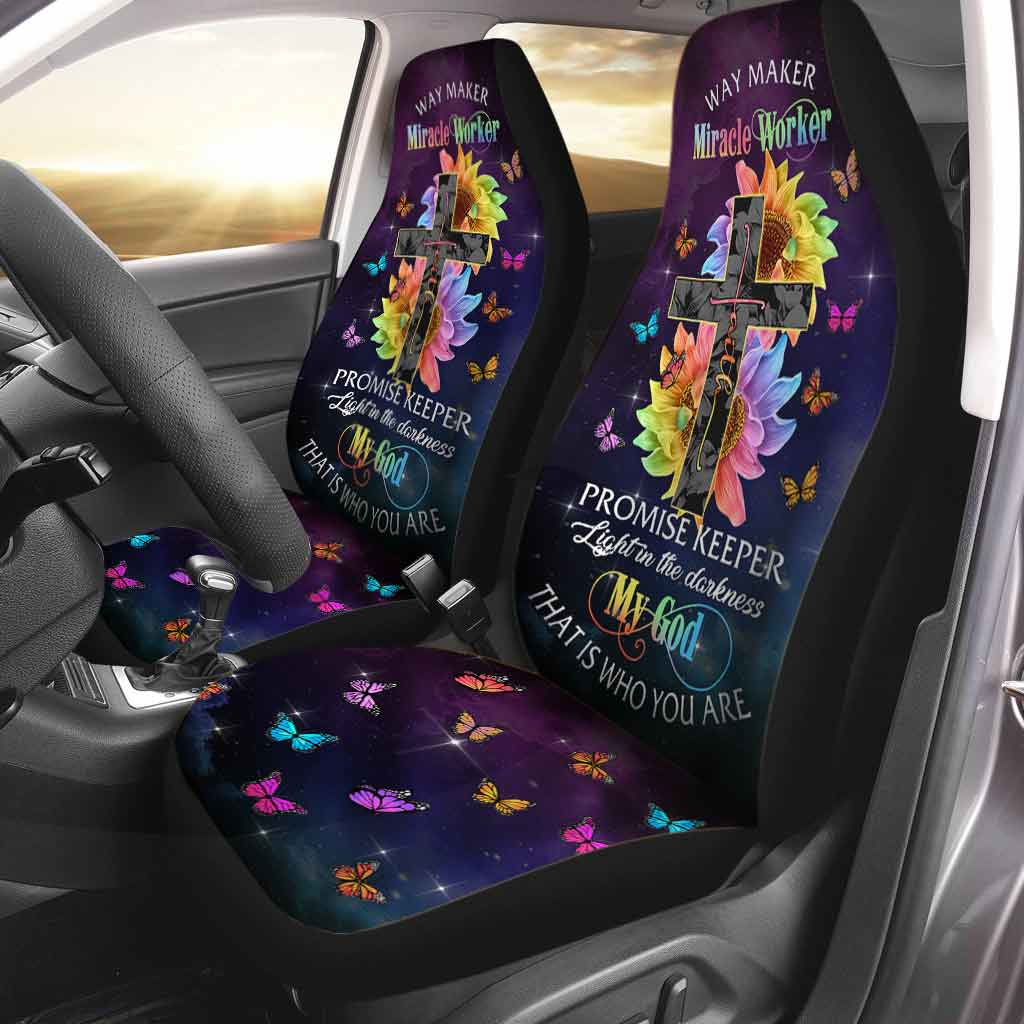 3D Print Car Seat Protector/ Way Maker Miracle Worker Promise Keeper/ Christian Seat Covers For Car