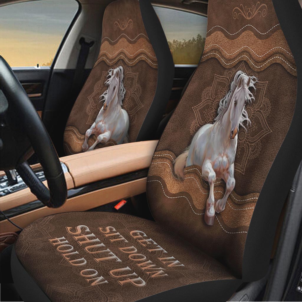 Cool Seatcover For Car/ Get In Sit Down Shut Up Hold On/ Horse Car Seat Covers With Leather Pattern