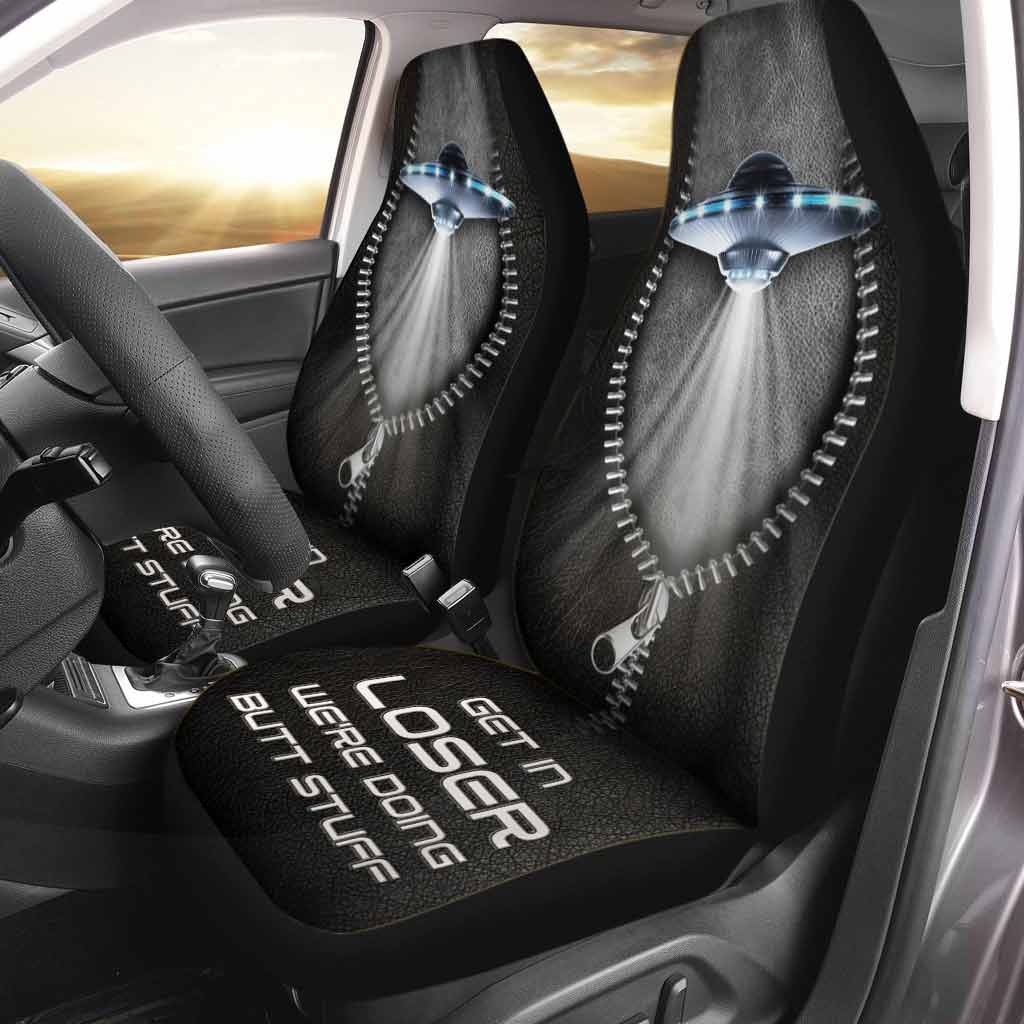 Front Car Seat Cover/ Get In Loser/ Alien Seat Covers With Leather Pattern