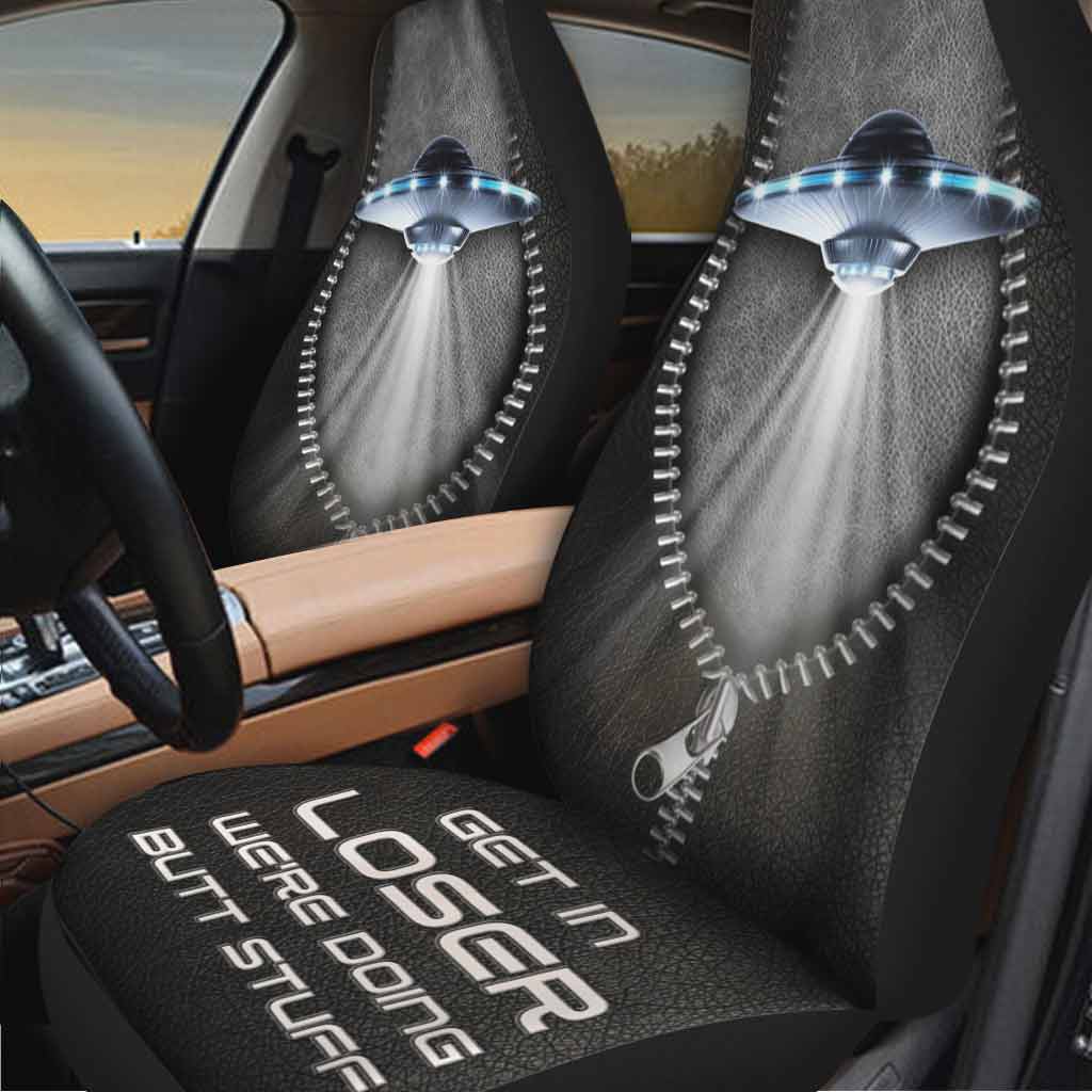 Front Car Seat Cover/ Get In Loser/ Alien Seat Covers With Leather Pattern