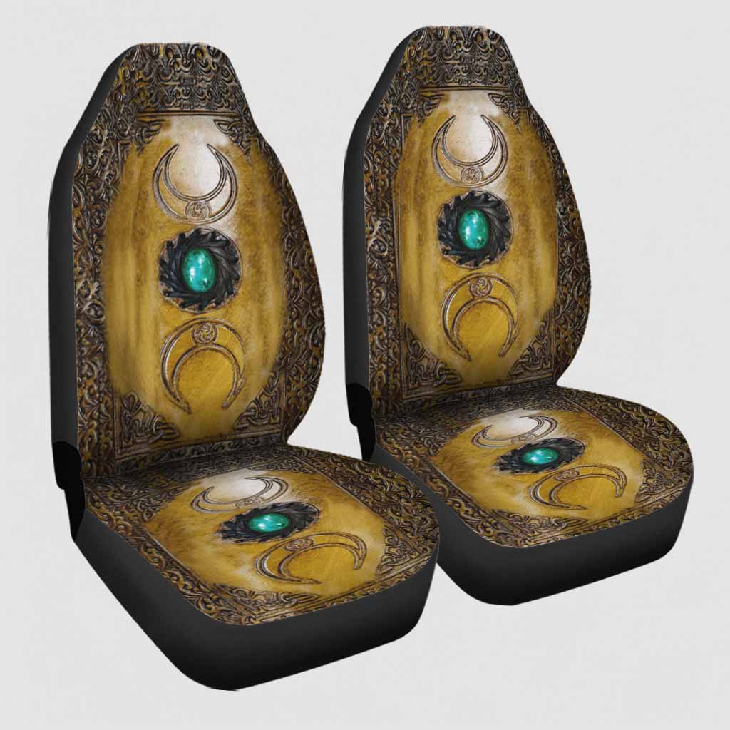 Triple Moon Third Eye Witch Leather Pattern Print On Front Car Seat Covers