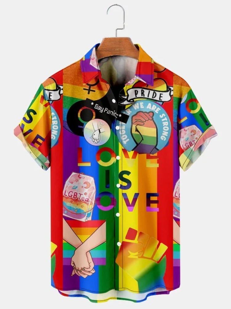 LGBT Holiday Print Casual Short Sleeve Hawaiian Shirt