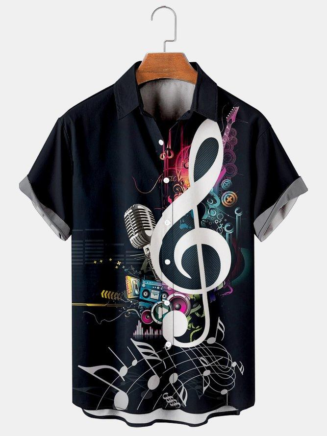 Cool Music Symbol Men''s Large  Hawaiian Shirt for men