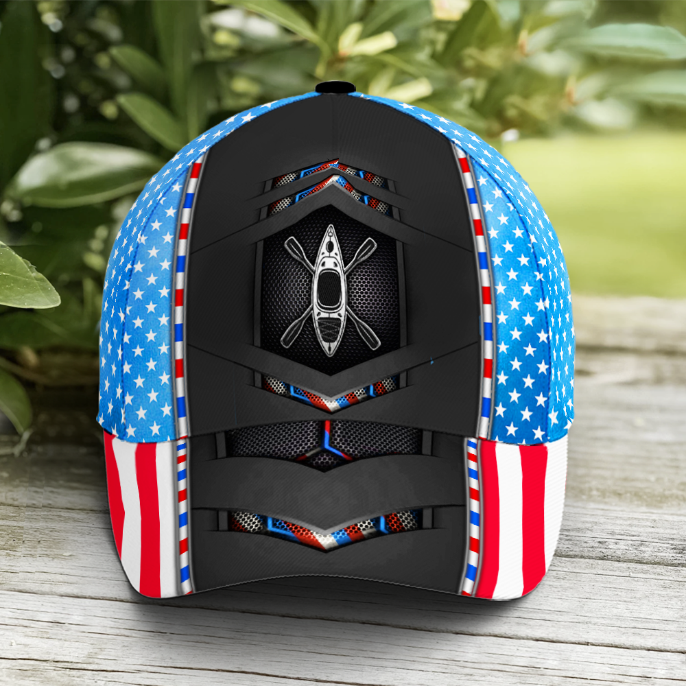 US Flag Kayaking Baseball Cap For Kayak Lovers Future Tech Style Coolspod