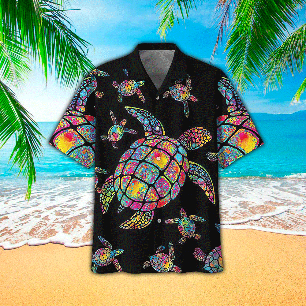 Turtles Pineapple Tropical Polyester Hawaiian Shirt