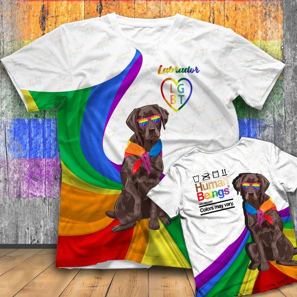 Human Being Color T Shirt For LGBT/ Labrador Retriever LGBT/ Gift For Lesbian Love Dog