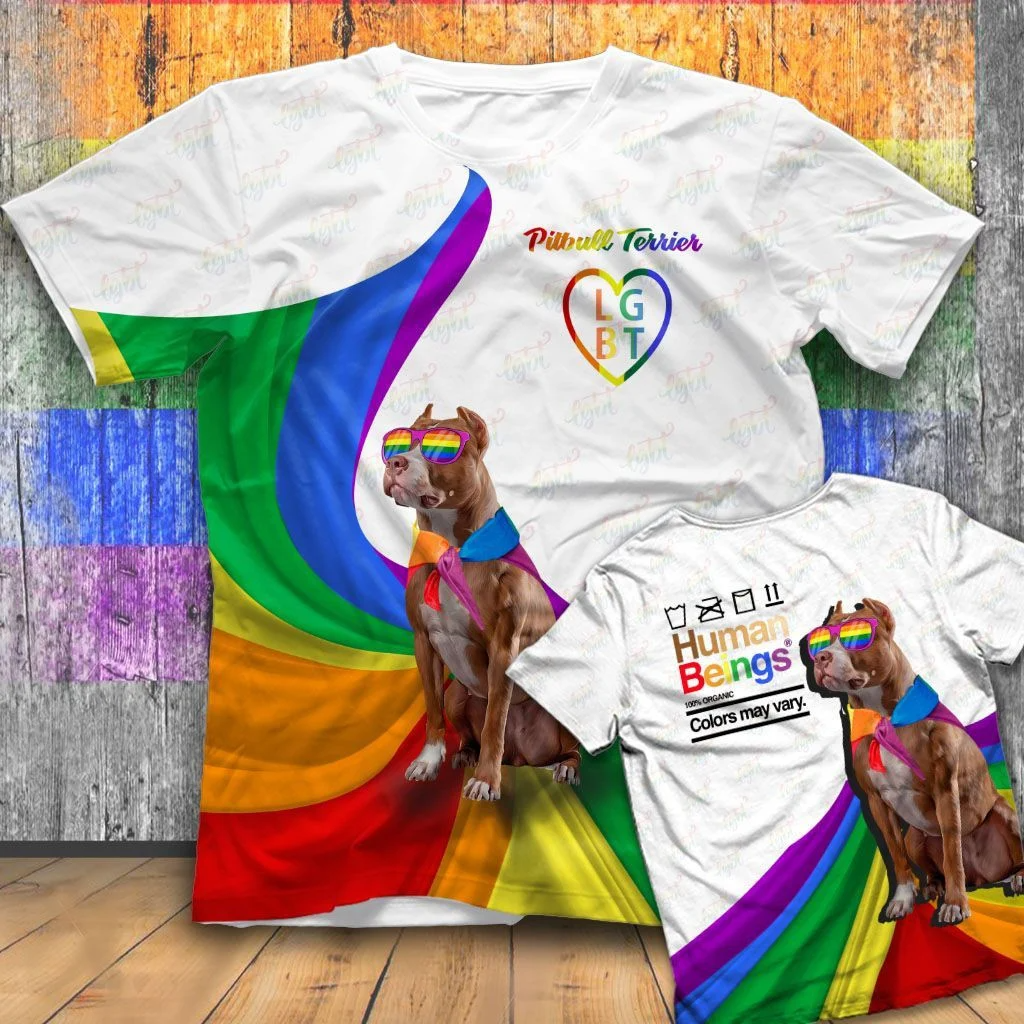 Human Being Color T Shirt For LGBT/ American Pit Bull Terrier LGBT/ Gift For Lesbian