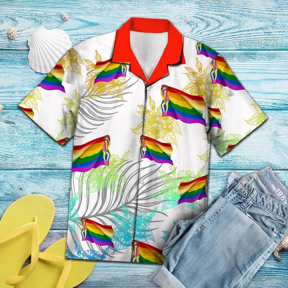 Watercolor Art Lgbt Flag Love Is Love Summer Vacation Pattern Hawaiian Shirt