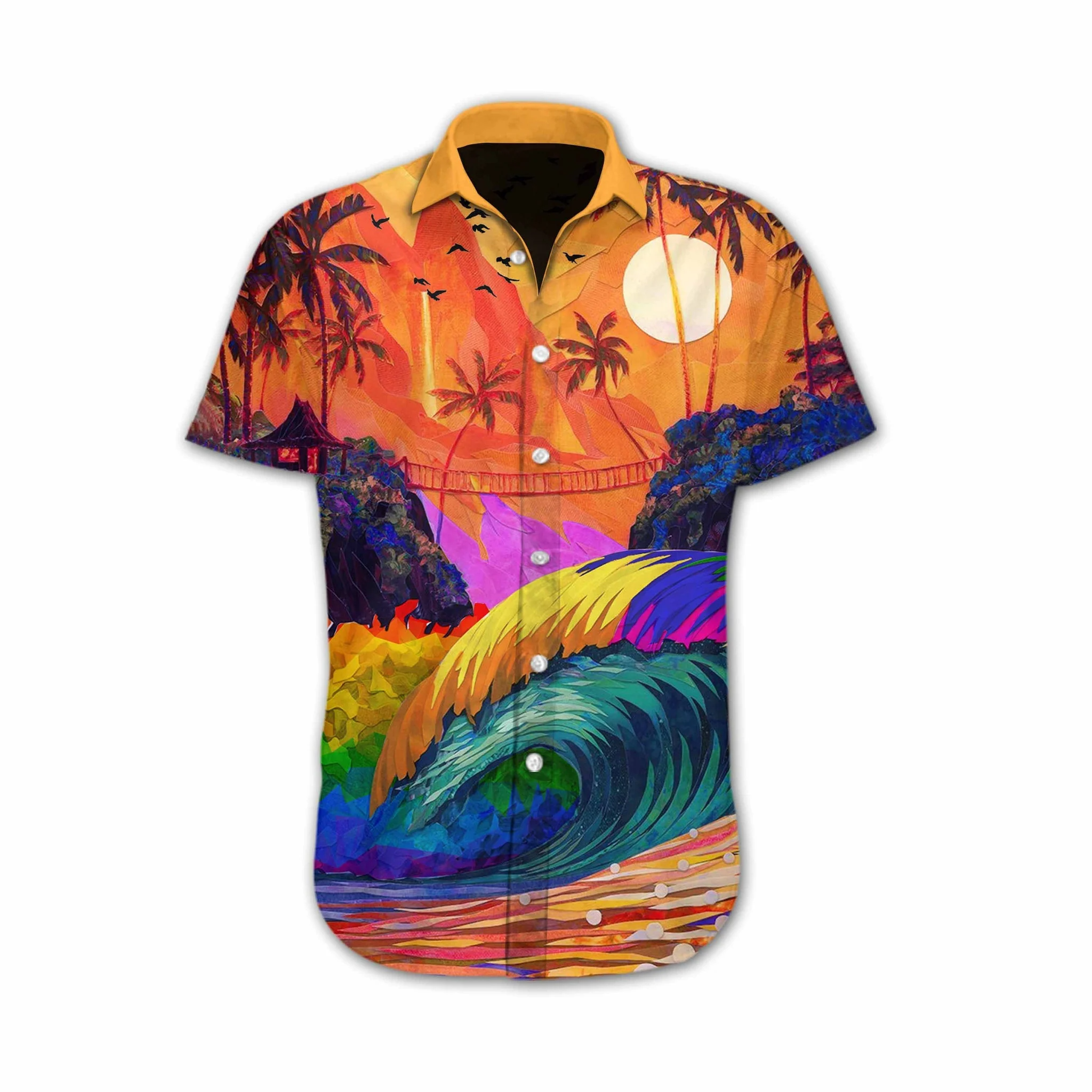 The Beauty Of Nature Lgbt Sunset Design Hawaiian Shirt
