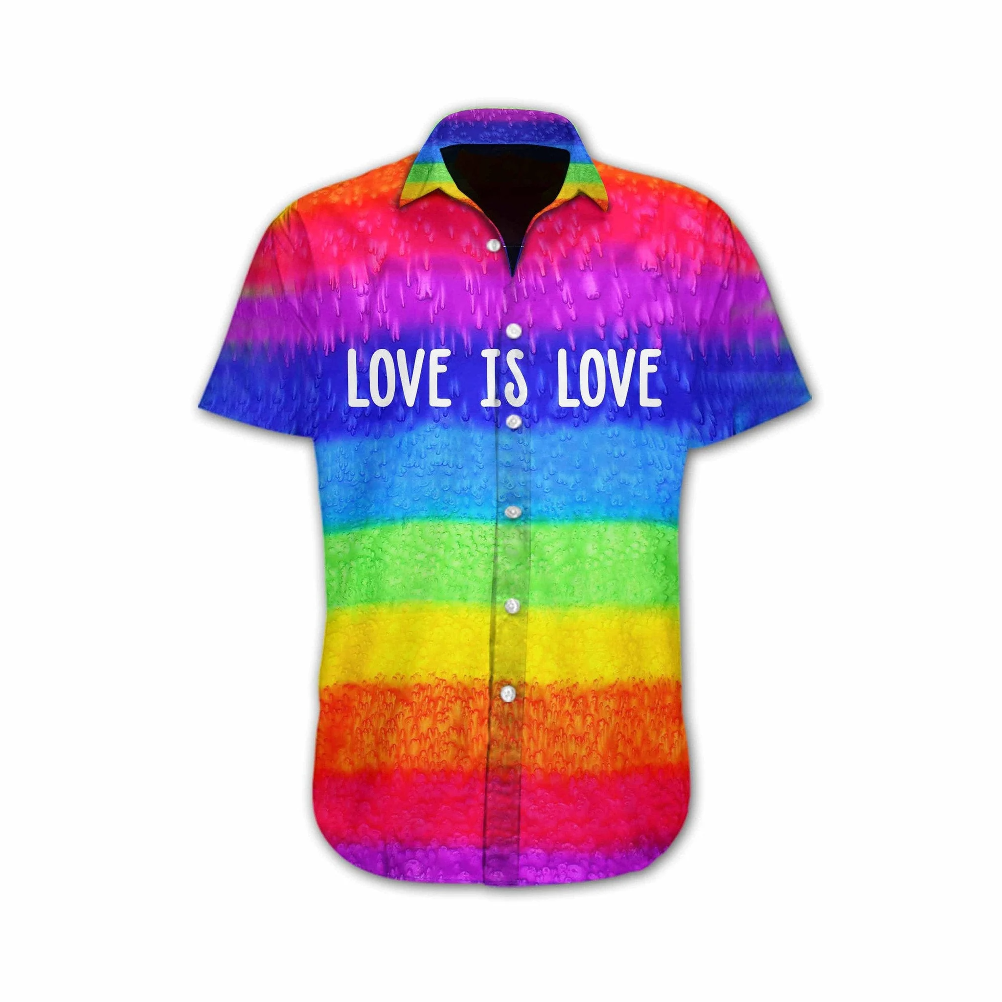 Bisexual 3D Shirt/ Vivid Lgbt Love Is Love Design Hawaiian Shirt