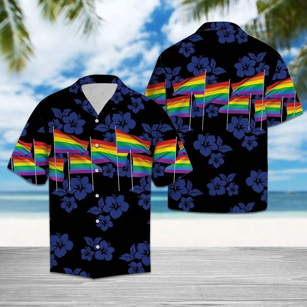 Lgbt Flag T Shirt/ Hawaiian Shirt For Lesbian Gay
