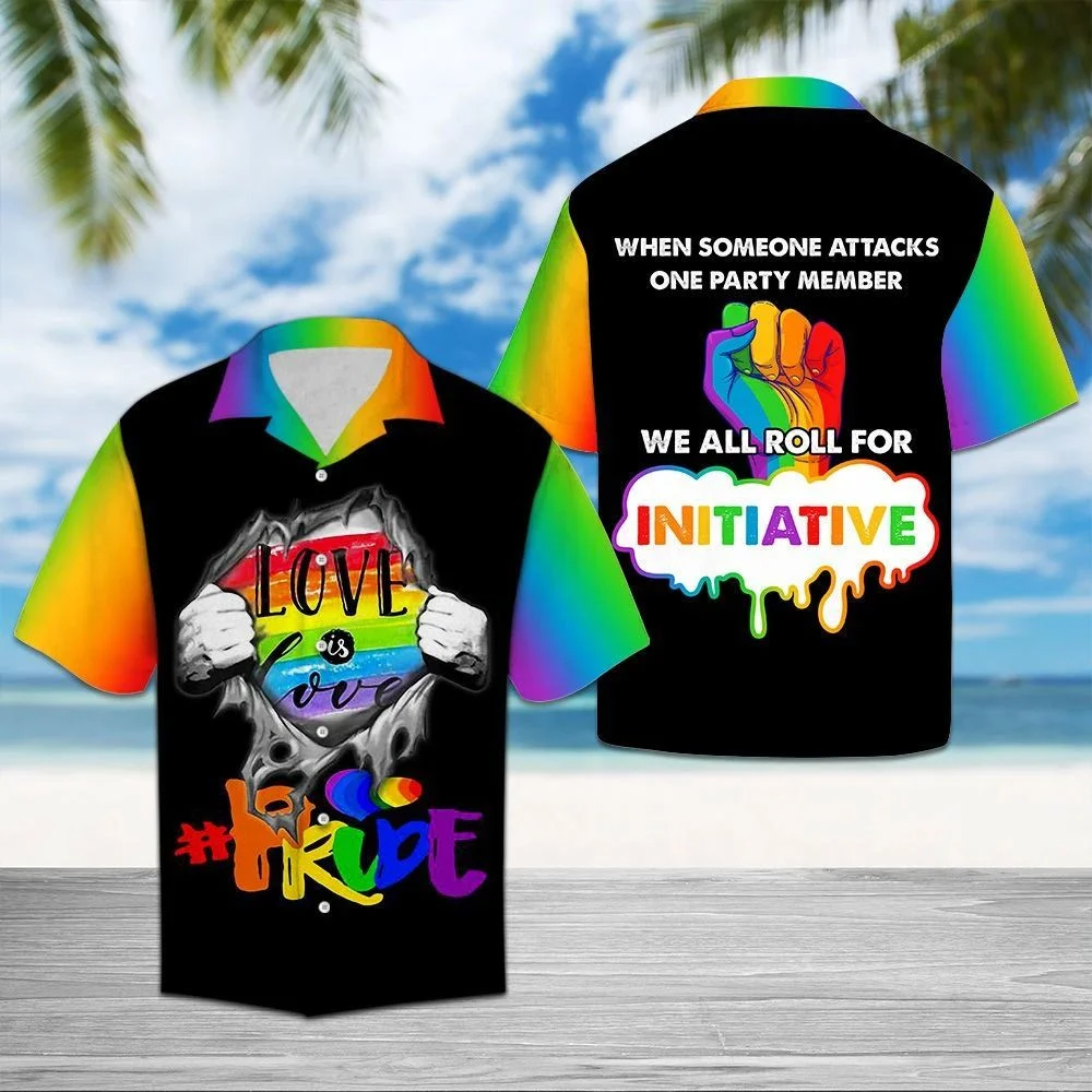 Pride LGBT Rainbow Hawaiian Shirt/ Love Is Love/ Gift For Pride Month