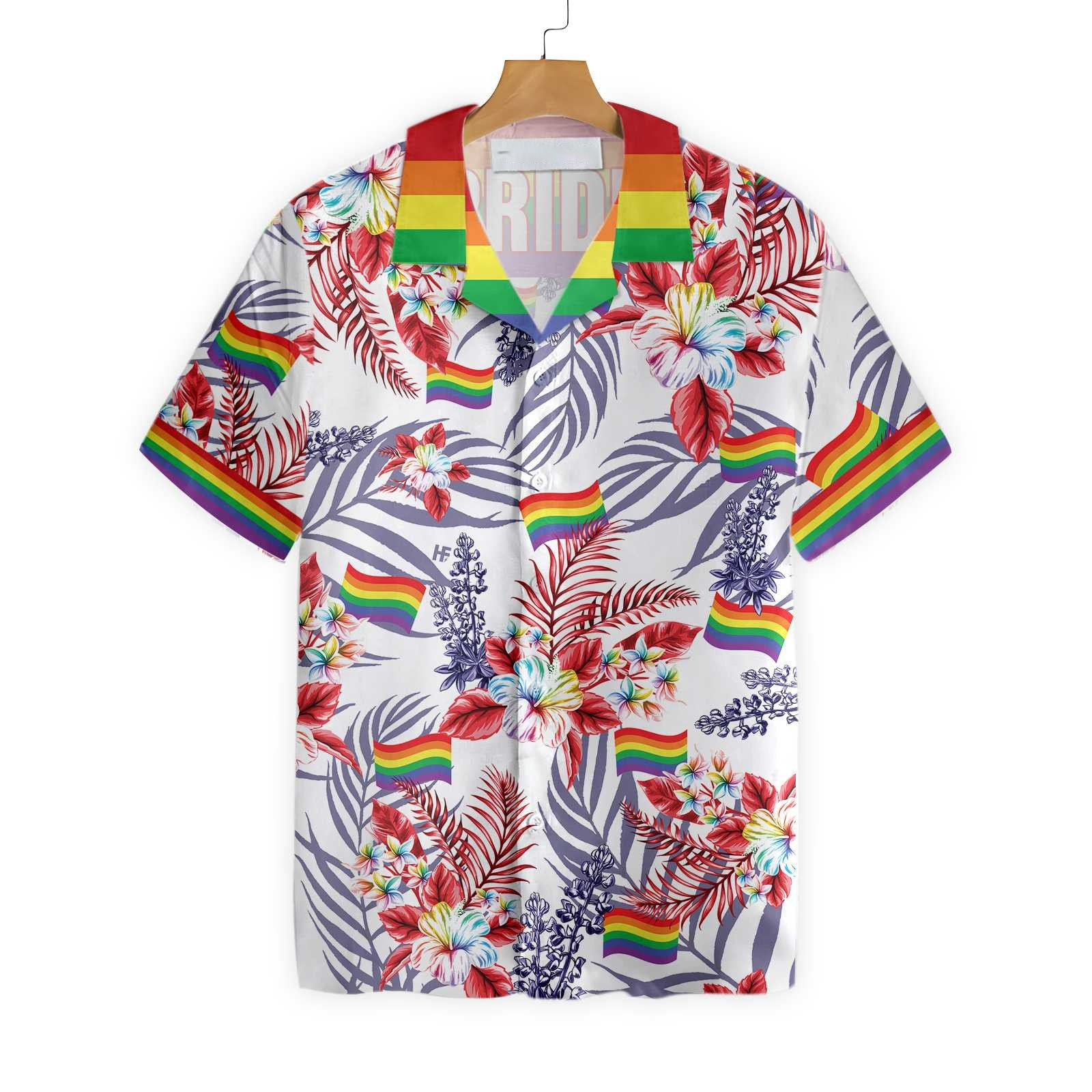 Hawaiian LGBT Shirt/ Vivid Pride LGBT Bluebonnet Design Hawaiian Shirt