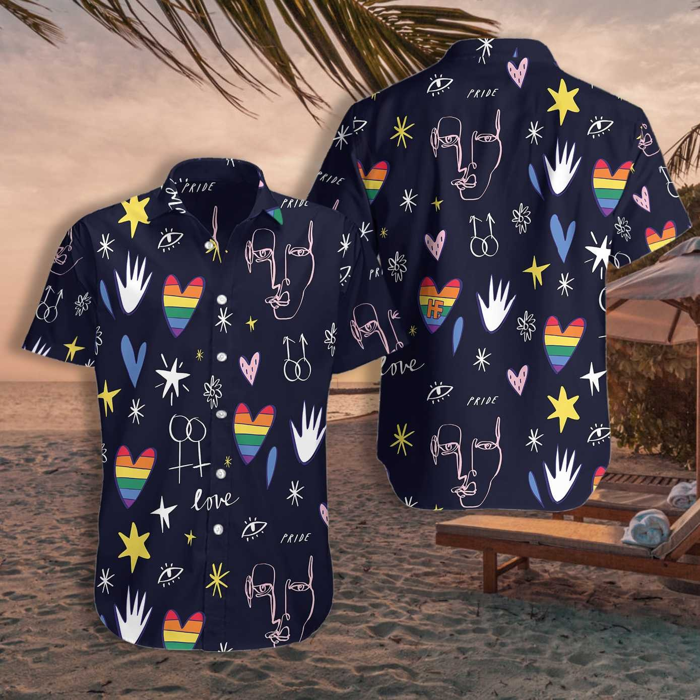 Gay Pride 3D Shirt/ Love Is Love Happy LGBT Hawaiian Shirt/ Pride Shirts