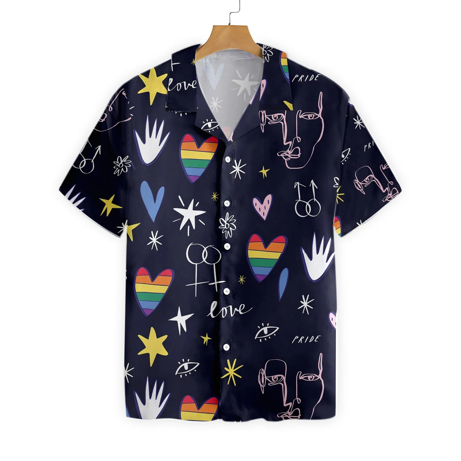 Gay Pride 3D Shirt/ Love Is Love Happy LGBT Hawaiian Shirt/ Pride Shirts