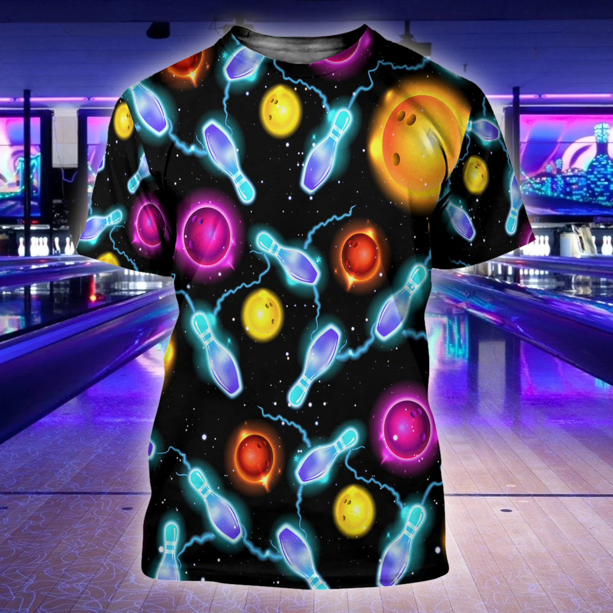 3D All Over Printed Bowling Shirt Bowling Art Tee Shirt Men Women