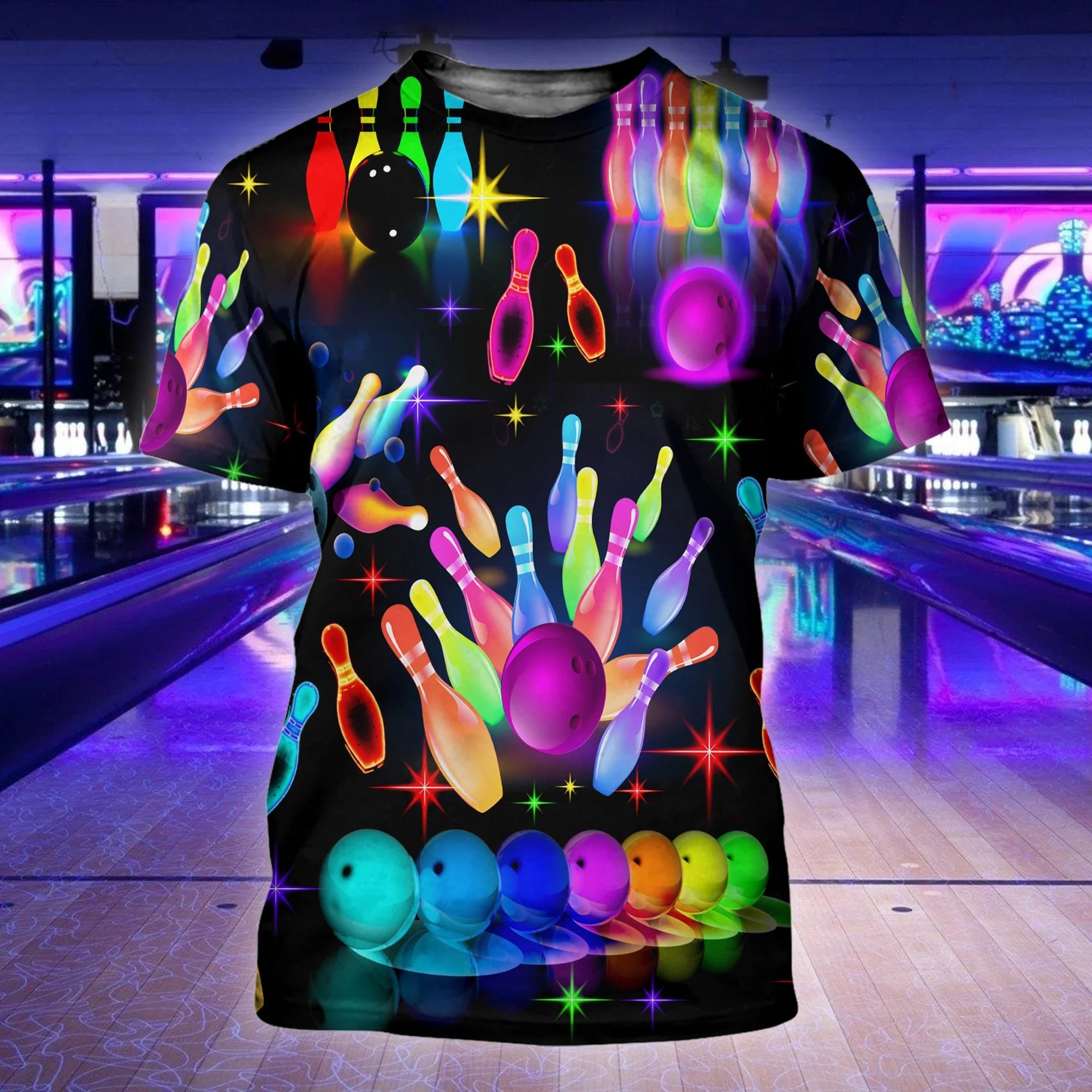 Bowling Rainbow Colorful Shirt For Men Women