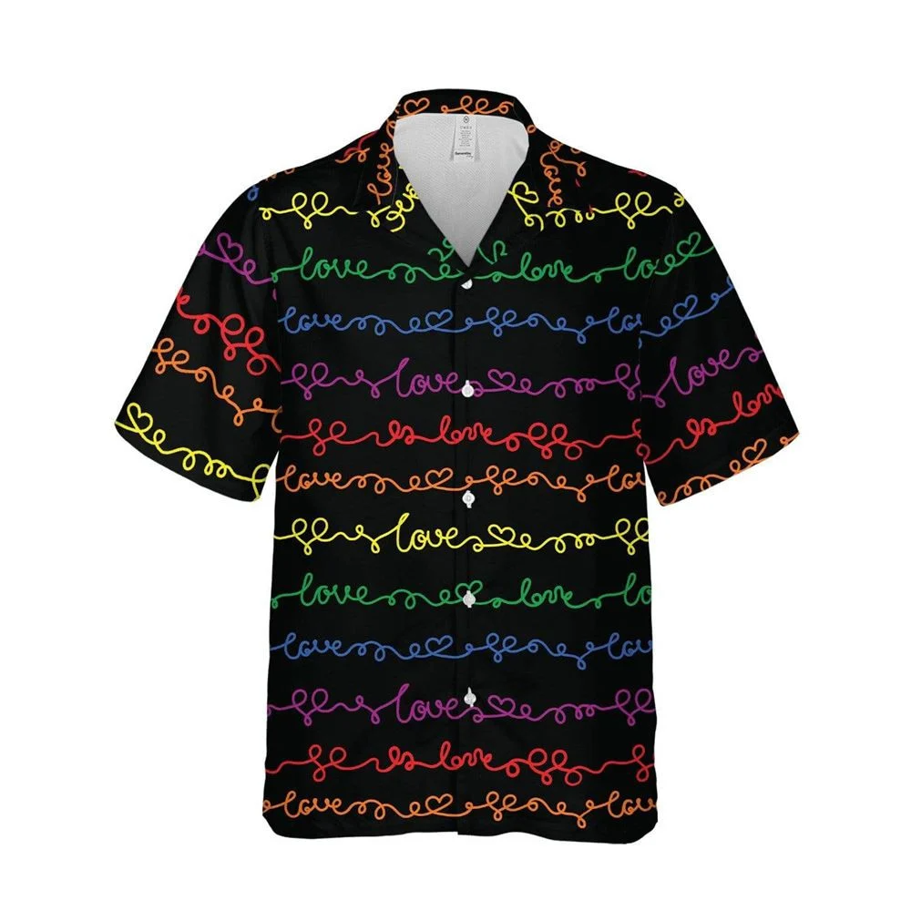 Beach Shirt Lgbt Gay Pride Love Pattern Unisex Hawaii Shirt / Aloha Shirt/ Lesbian Hawaiian Shirts