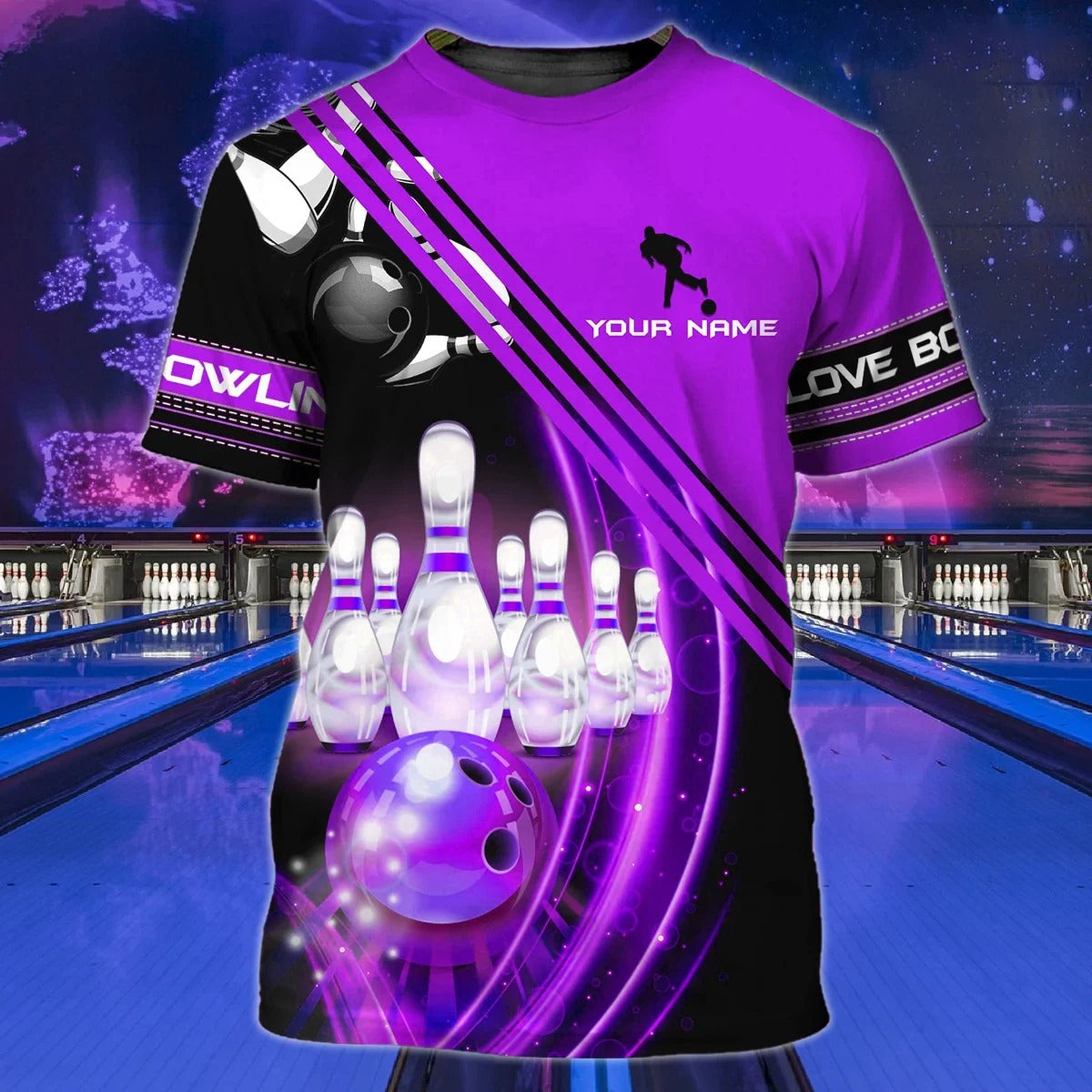Personalized Colorful Bowling Shirt Men Women 3D T Shirt For Bowling Team Unifrom