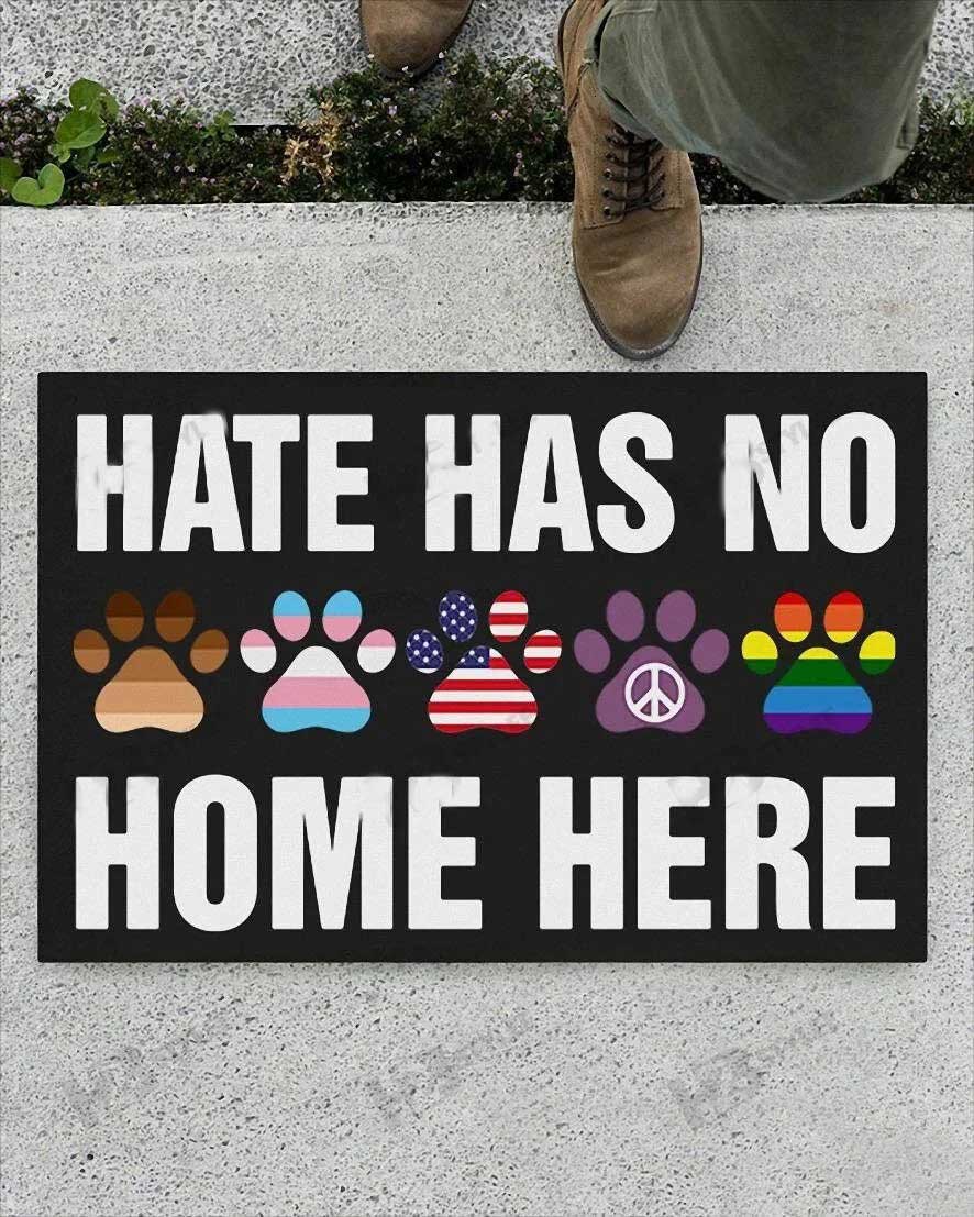Hate Has No Home Here Lgbt Doormat/ Doormat For Gay Lesbian Transgender Doormat Gifts