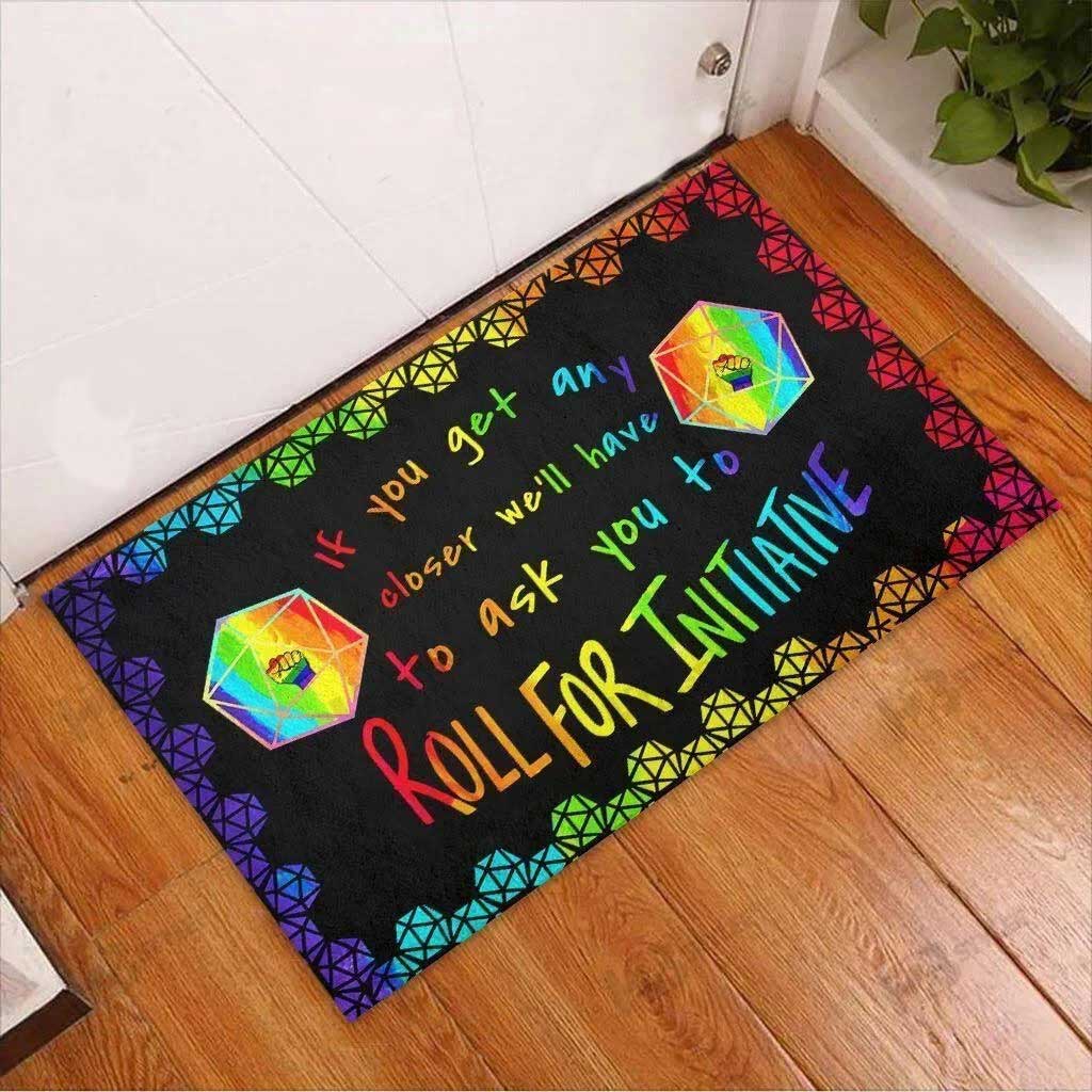 If You Get Any Closer Lgbt Welcome Mat Home Decor Doormat For Gay Men/ Lesbian Girl Pride Gift