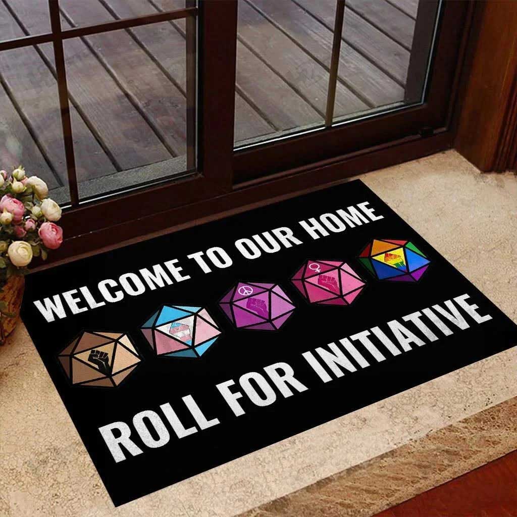 Pride Mat Welcome To Our Home Lgbtq Friend Welcome Mat/ Gift For Couple Lesbian/ Ally Support Gift