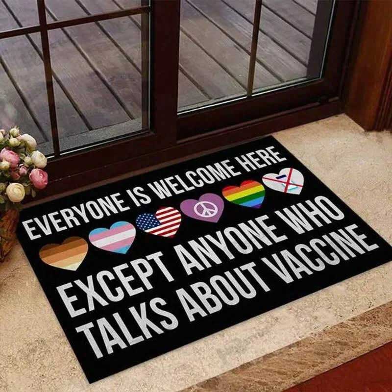 Pride Door Mat/ Lgbt Doormat Everyone Is Welcome Here Lgbt Support Hippie Heart Doormat