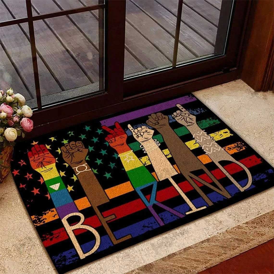 Be Kind Equality Lgbt Rainbow Doormat/ Pride Doormat/ Doormat For Lgbt Pride