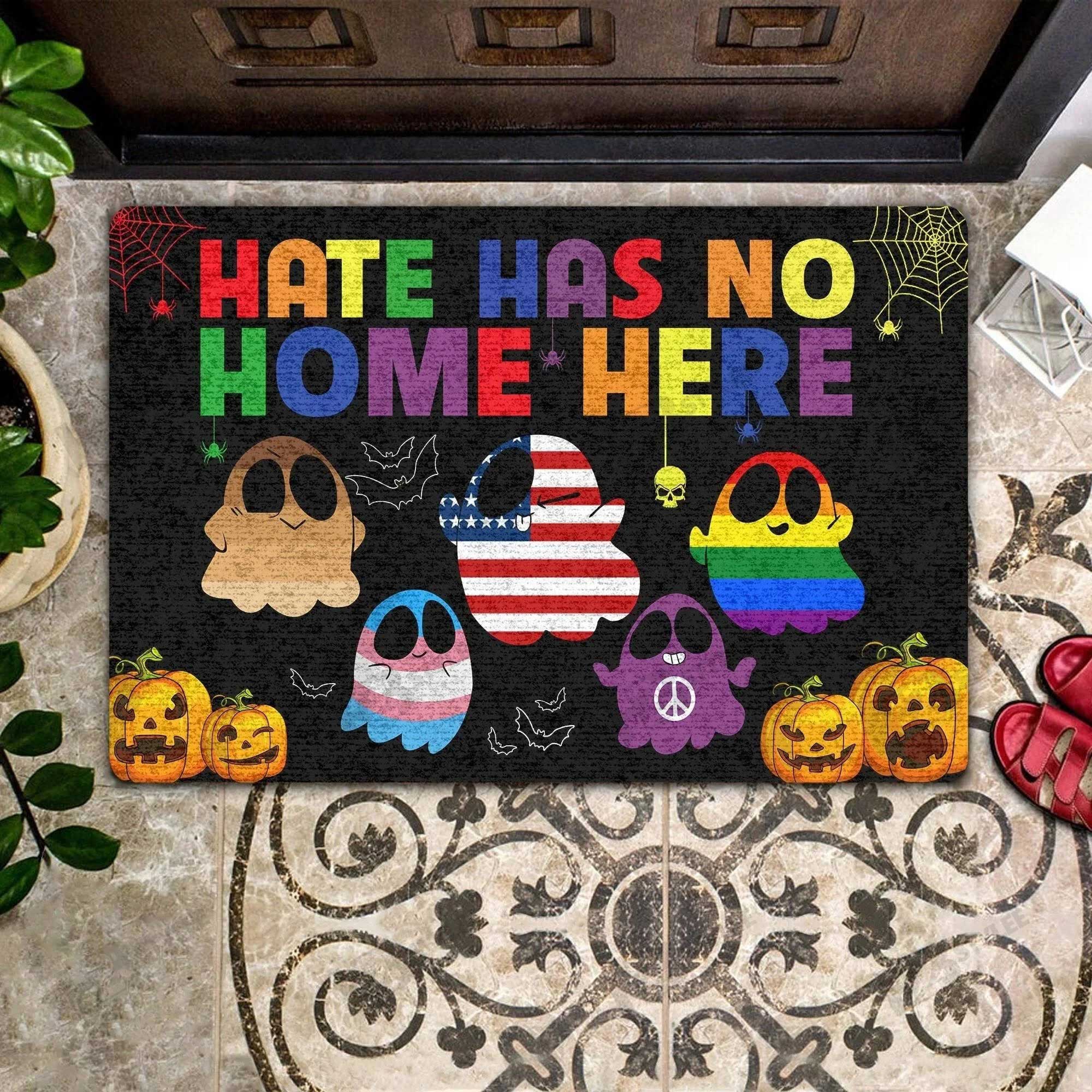 Lgbt Door Mat Hate Has No Home Here Doormat Pride Doormat/ Birthday Gift For Gay Man/ Christmas Gift Lgbtq