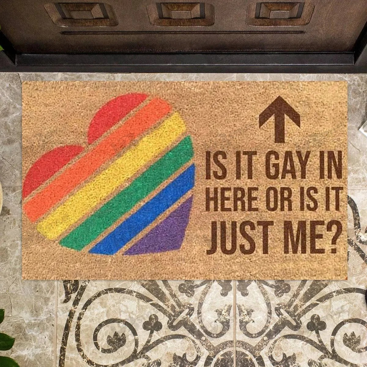 Funny Doormat Gift For Gay Man/ Is It Gay In Here Or Is It Just Me Lgbt Doormat