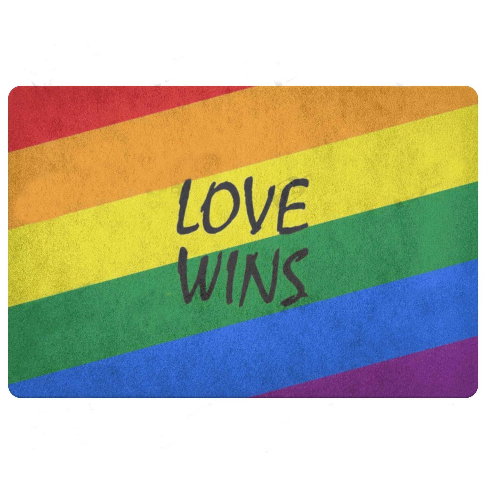 Lgbt Doormat Gay Pride Gift Rainbow Doormat Love Win Doormat For Gay Lesbian