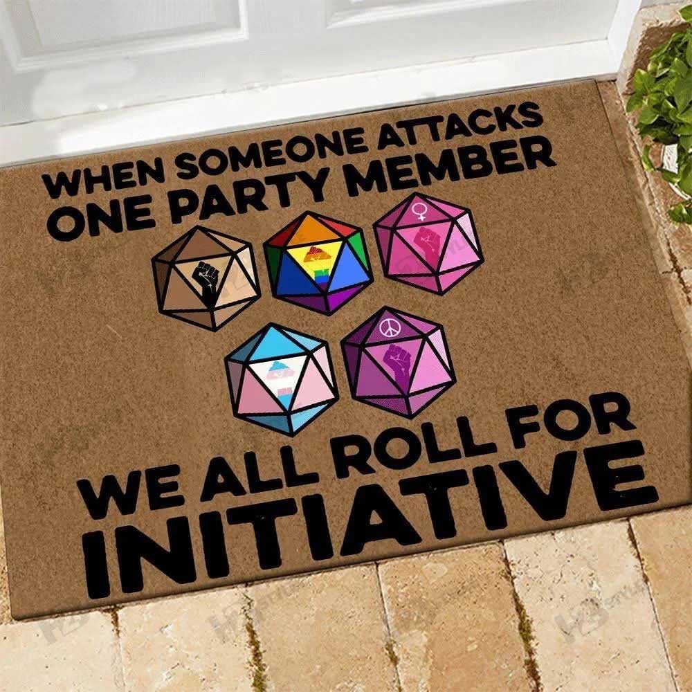 Pride Doormat For Ally Support Lgbt We All Roll For Initiative Doormat/ Gift For Ally