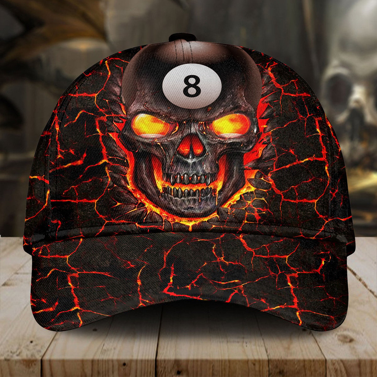 Personalized Skull 8 Ball Billiard Multi Color Classic Cap/ Gift for Billiard Player/ Skull Cap/ Billiard Hat