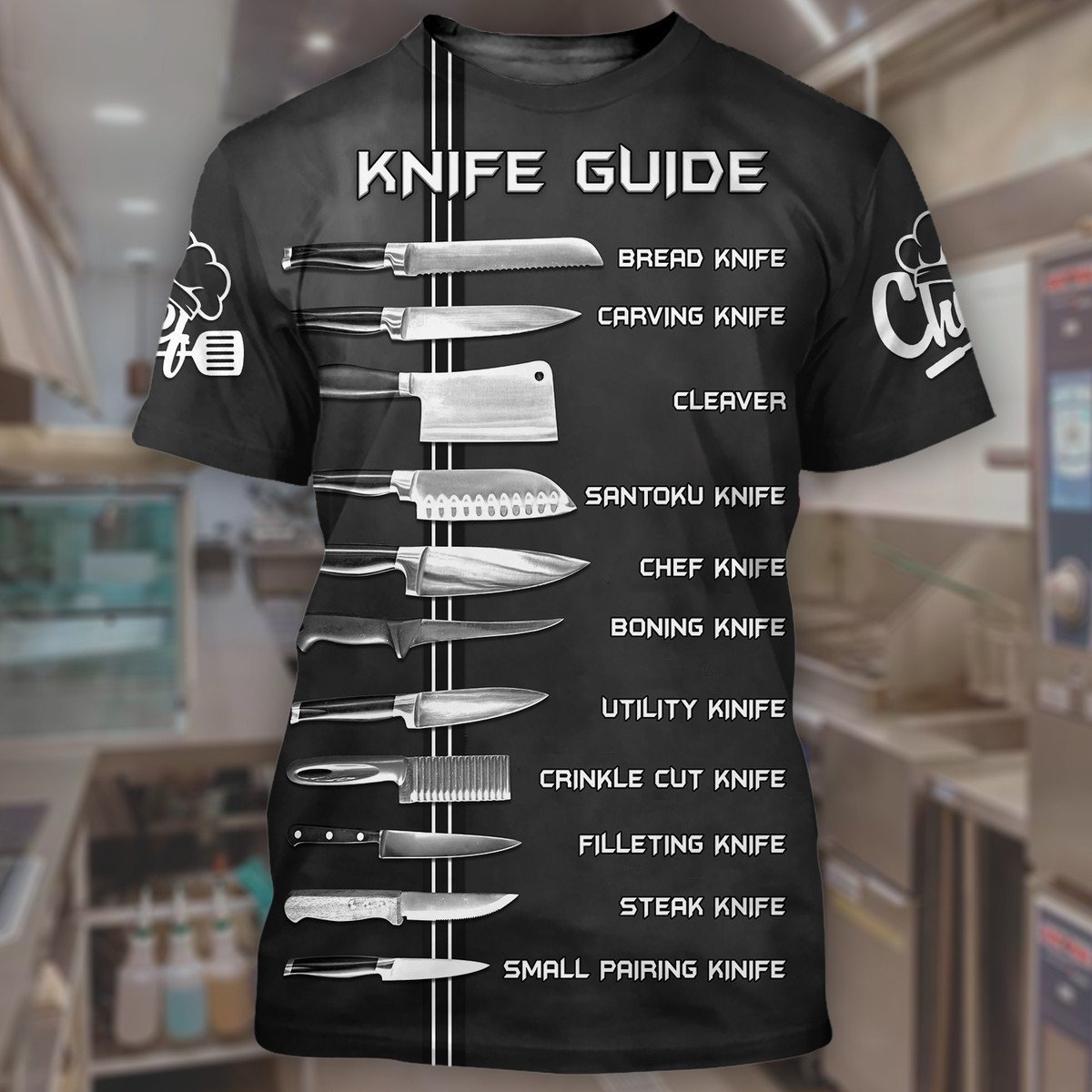 Knife Guide Chef NP8 All Over Printed Unisex Shirt/ Chef Shirt/ Cook Restaurant Shirt/ Chef Lover Shirt