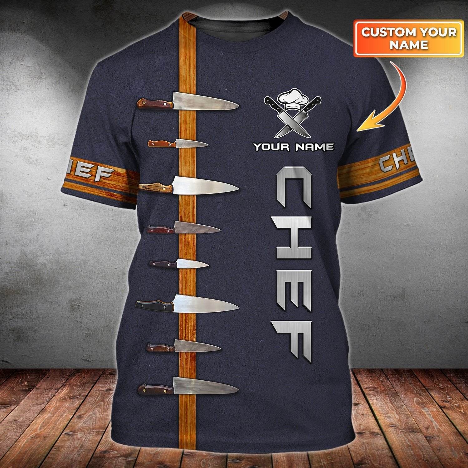 3D All Over Print Chef Personalized Name Tshirt Gift For Master Chef/ Chef Gift For Men Women