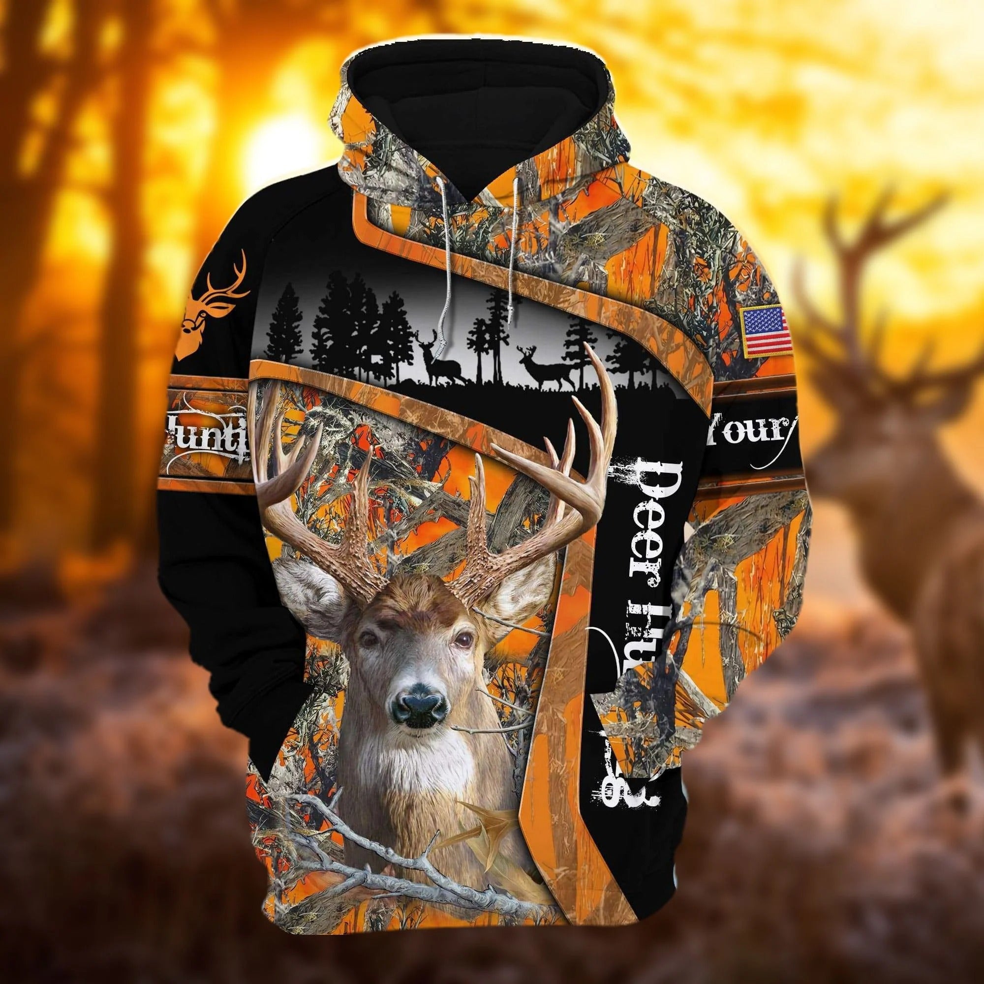 Personalized Deer Hunting Hoodie 3D All Over Print Multicolor Hunting Hoodie Hunter Gift