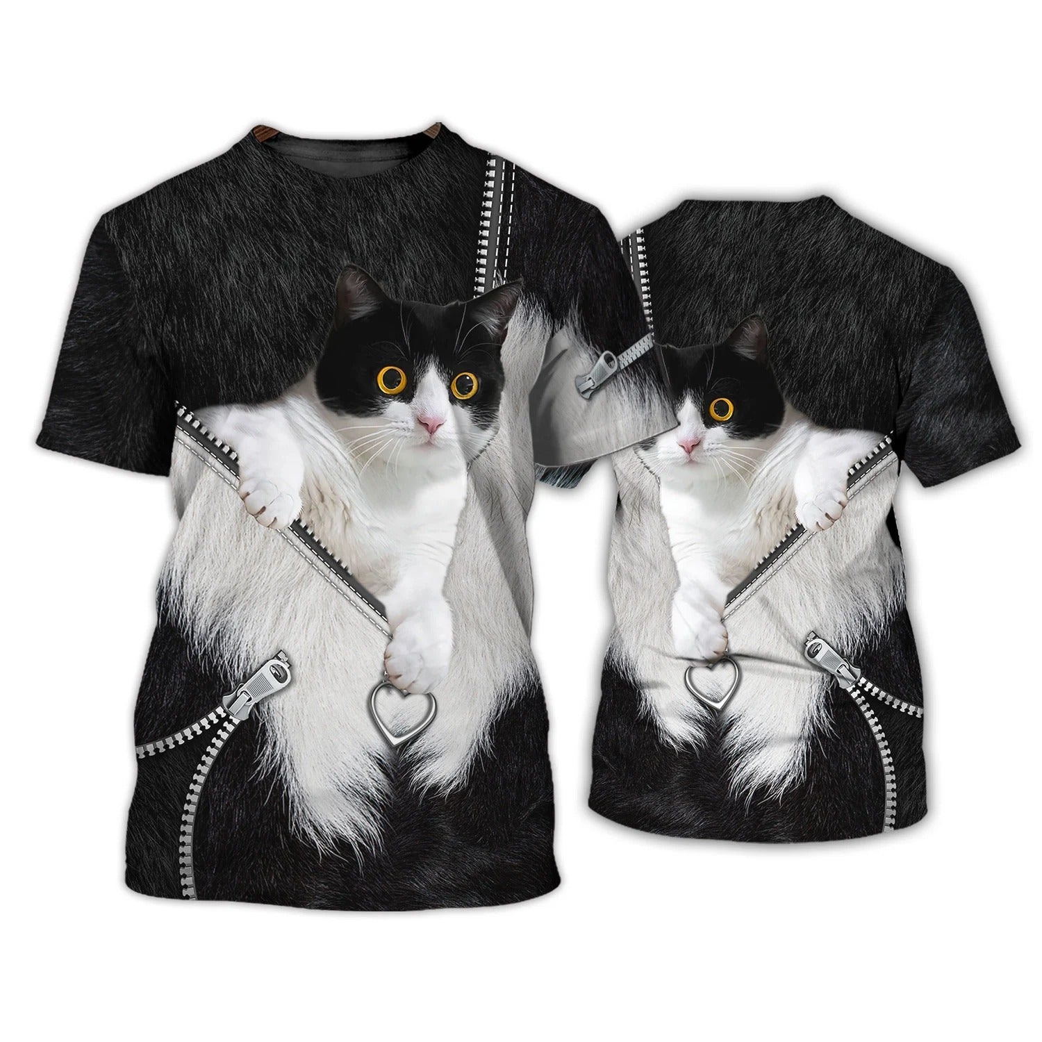 Cat Lover Shirts Cat Tuxedo 3D Full Print Shirts Cats Shirts/ Cat Hoodie Zip Up