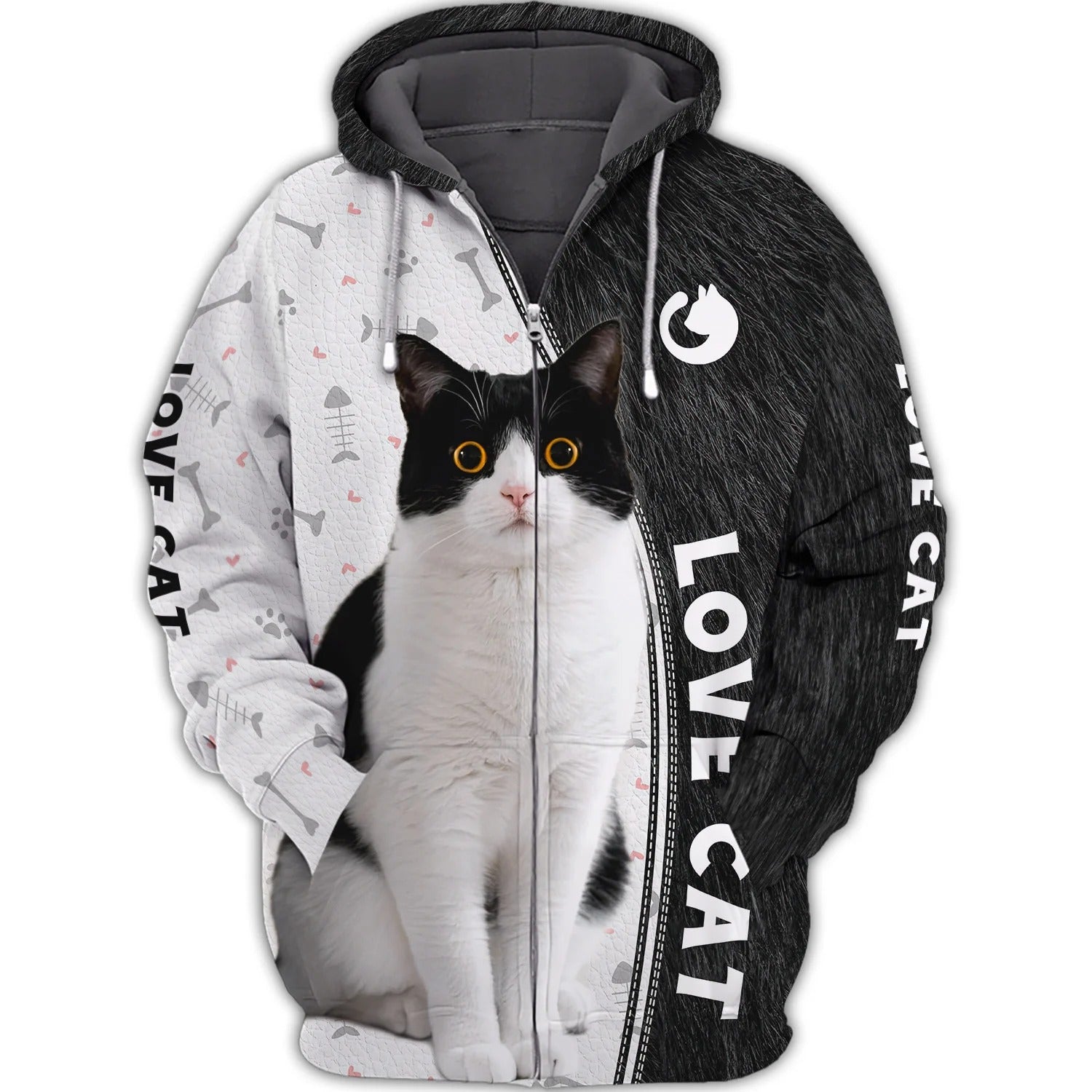 Cat Shirts Cat Tuxedo 3D Full Print Shirts/ Love Cat Hoodie Men Women/ Cute Cat Swearshirt