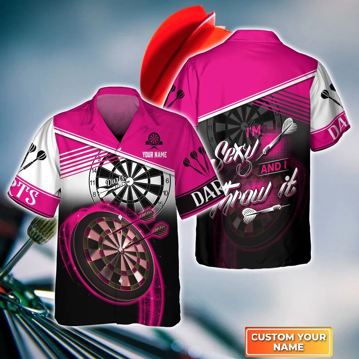 Throwing Bulleyes Dartboart Personalized Name 3D Hawaiian Shirt For Darts Team Player