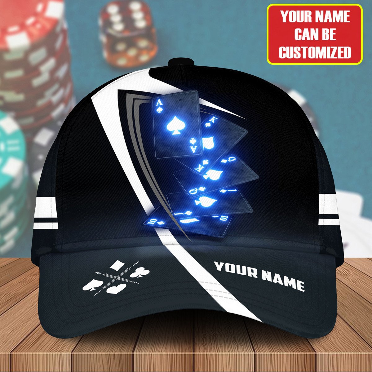 Pocker 3D All Over Printed Classic Cap/ Personalized Name Poker Hat/ Gift For Pocker