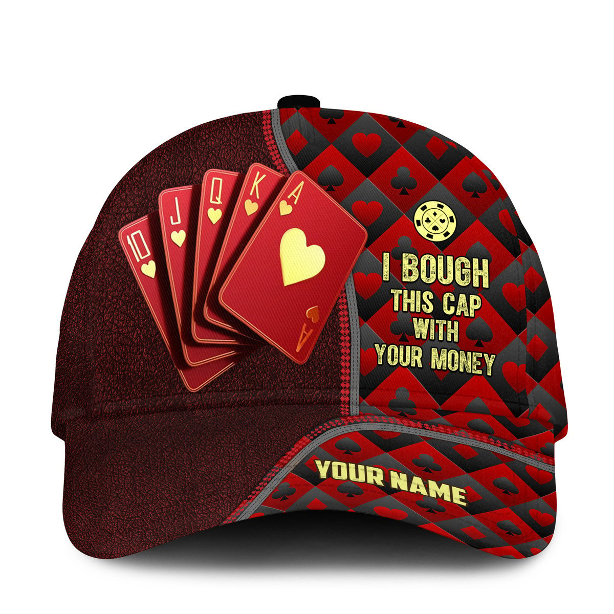 3D All Over Print Poker Classic Cap/ I Bough This Cap With My Money/ Personalized Poker Cap Hat